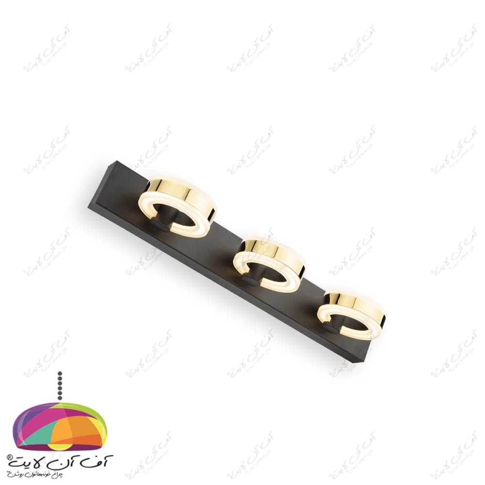چراغ بالا آینه سه شعله مدل A50 بدنه مشکی