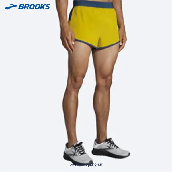شورت ورزشی مردانه زرد طلایی بروکس Brooks Sherpa 3″ Split Short — تصویر ۱۱