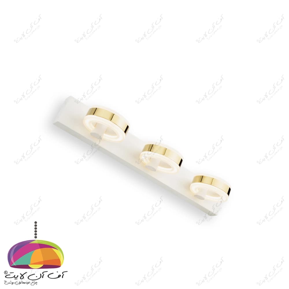 چراغ بالا آینه سه شعله مدل A50 بدنه سفید