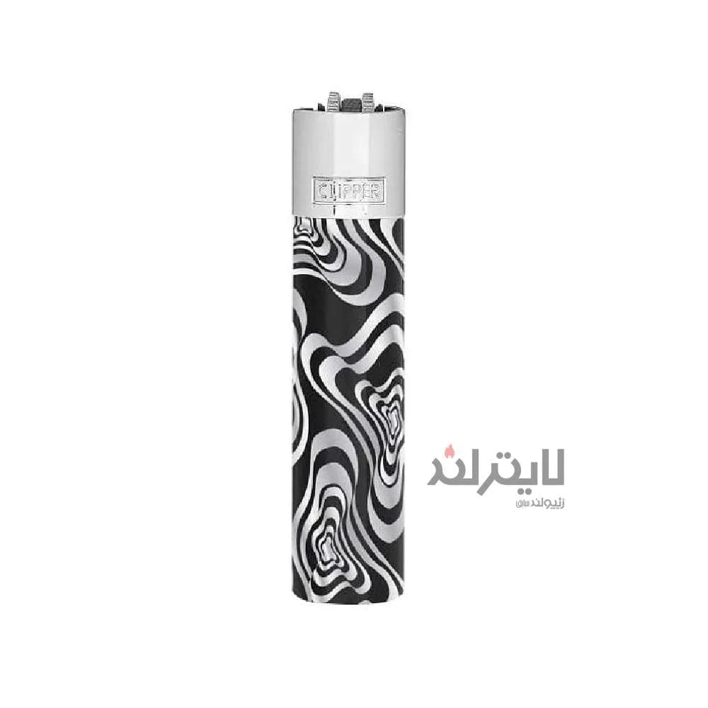 فندک گازی کلیپر مدل Metal Psycho Nightmare-Silver black