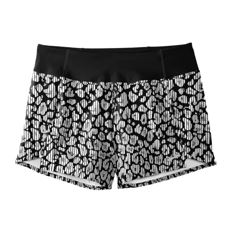 شورت ورزشی زنانه مشکی طرح دار بروکس Brooks Chaser 5″ Short