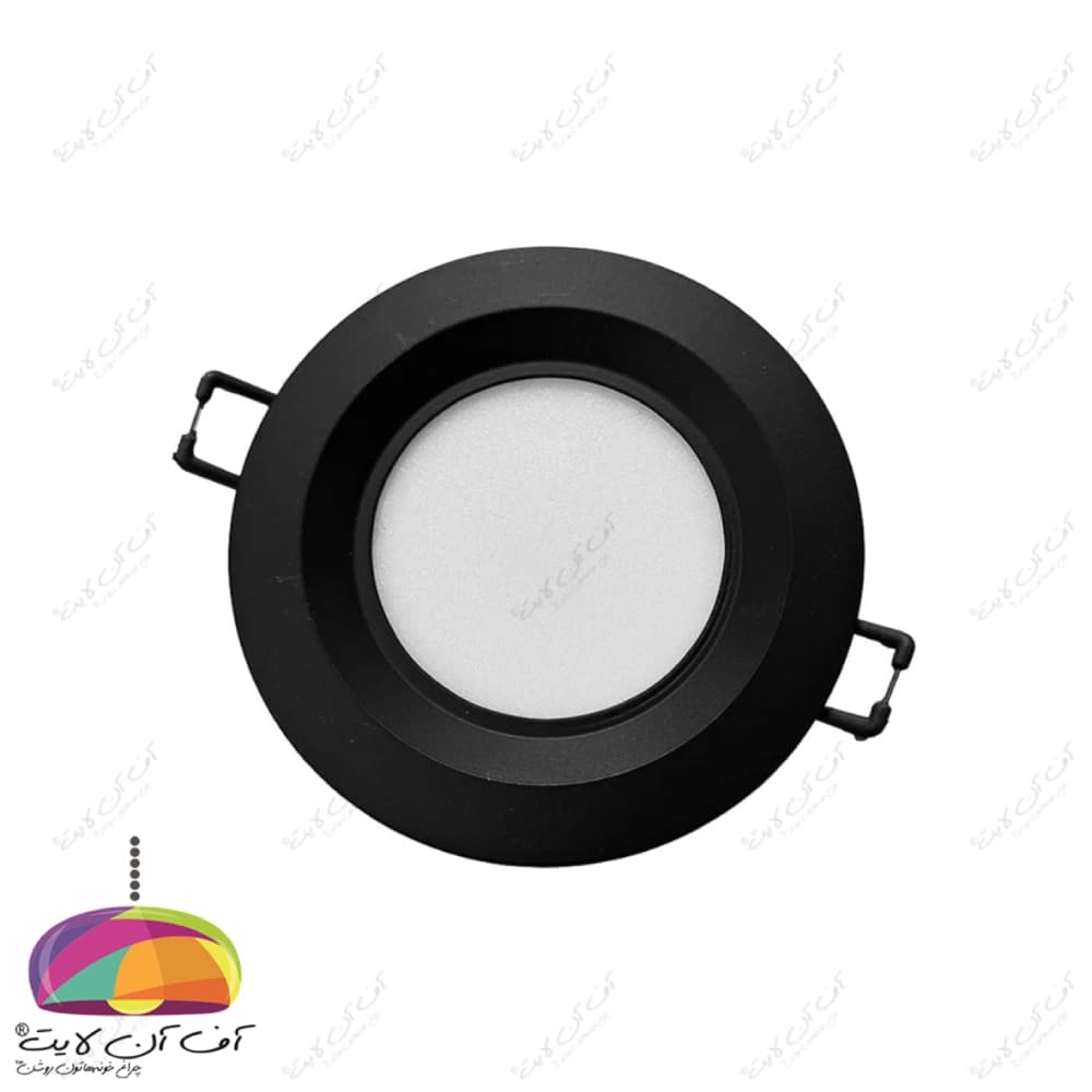 چراغ پنلی سقفی توکار گرد 7 وات بک لایت بدنه مشکی