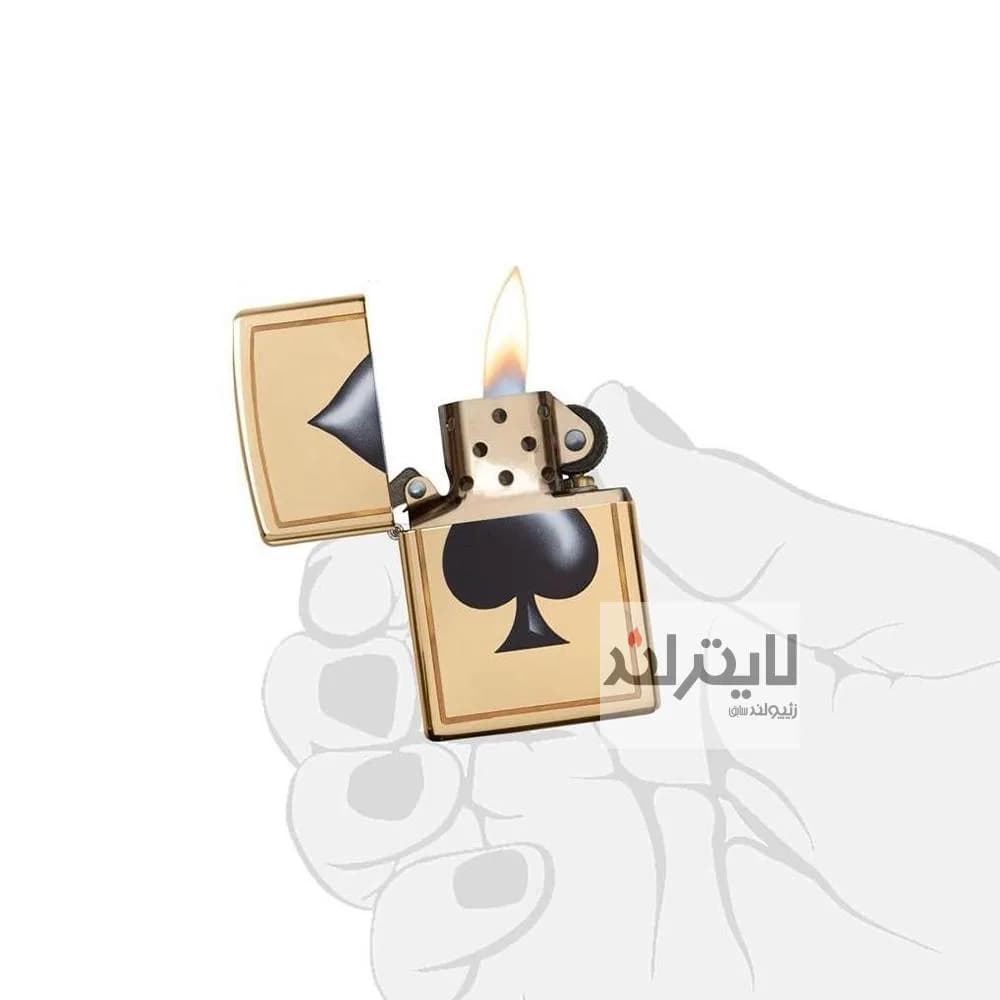 فندک زیپو مدل Spade Lighter Gold and Black کد 29094 — تصویر ۳
