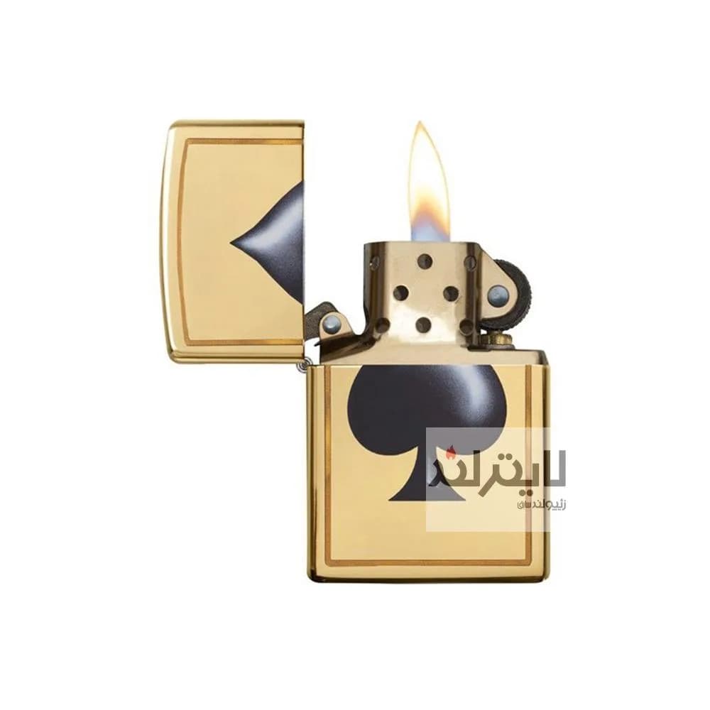 فندک زیپو مدل Spade Lighter Gold and Black کد 29094 — تصویر ۲