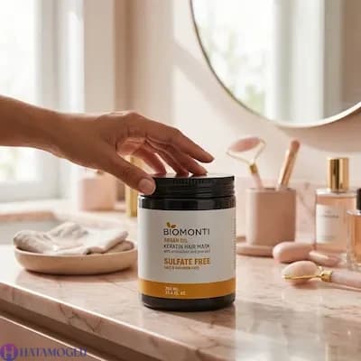 ماسک مو بیومونتی بدون سولفات و نمک حاوی روغن آرگان و کراتین 750 میل — تصویر ۲