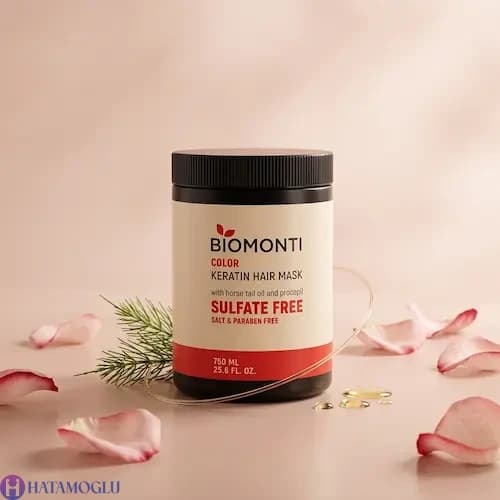 ماسک مو بیومونتی بدون سولفات و کراتین مناسب موهای رنگ شده حجم 750 میل — تصویر ۳