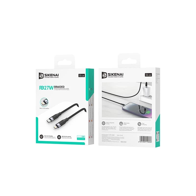 کابل تبدیل USB به لایتنینگ سیکنای مدل SX-26 طول 1متر — تصویر ۲