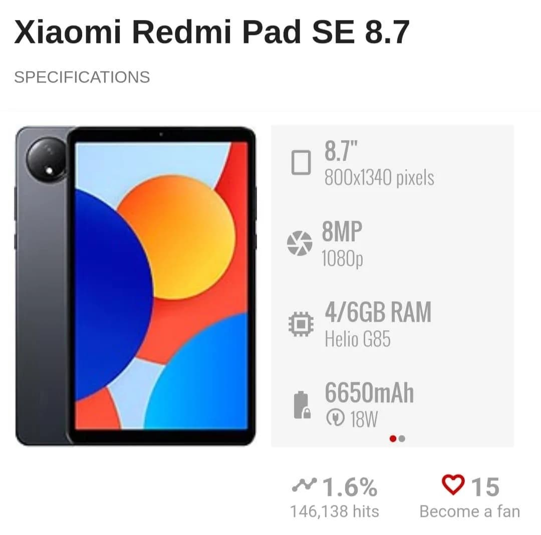 تبلت شیائومی مدل Redmi Pad SE ظرفیت 128 گیگابایت رم 4 گیگابایت 8,7 اینچ| Xiaomi Redmi Pad SE 128GB ram 4GB 8,7inch WiFi — تصویر ۴
