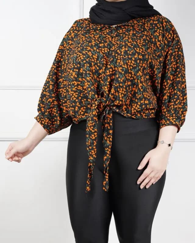 شومیز گره ای پفکی وارداتی 7321 — تصویر ۲