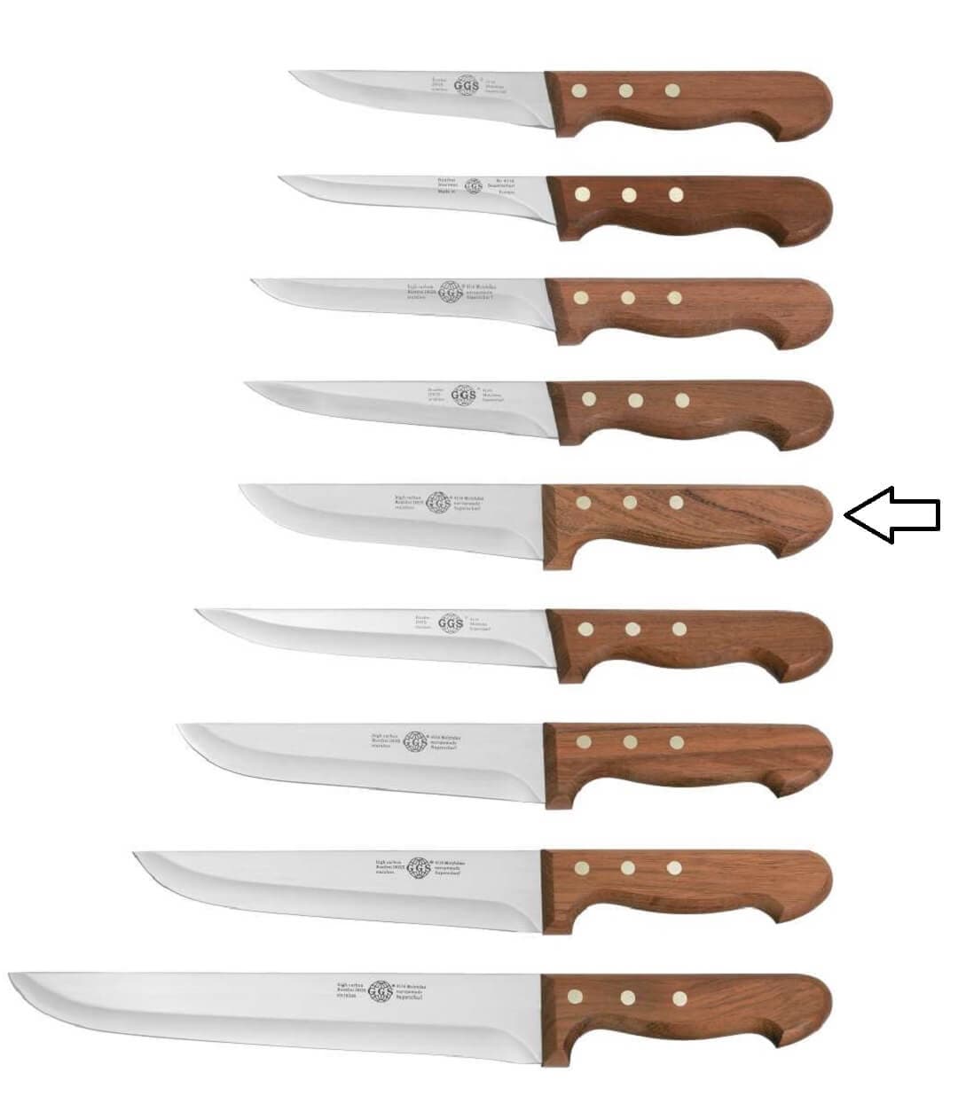 چاقوی سلاخی برند جی جی اس اصل آلمان 15 سانتی متری (سایز 6) – GGS model 041-22 15 cm — تصویر ۲