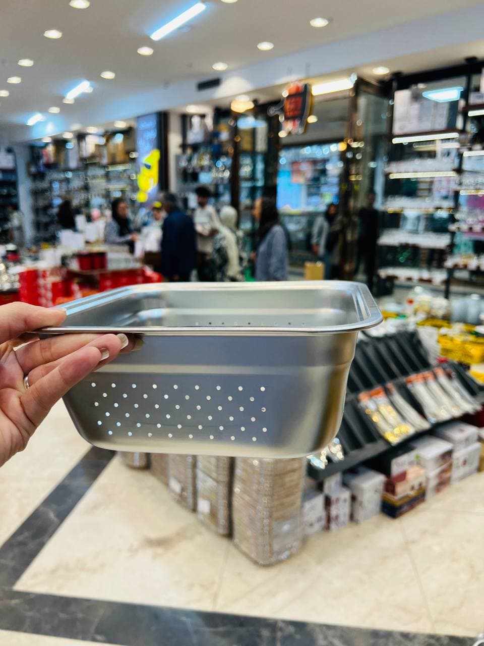 آبکش مربع استیل ضد زنگ وارداتی 5065-24 — تصویر ۴