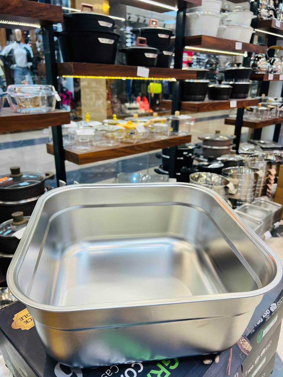 لگن مربع استیل نگیر و ضد زنگ وارداتی 5064-40 — تصویر ۲