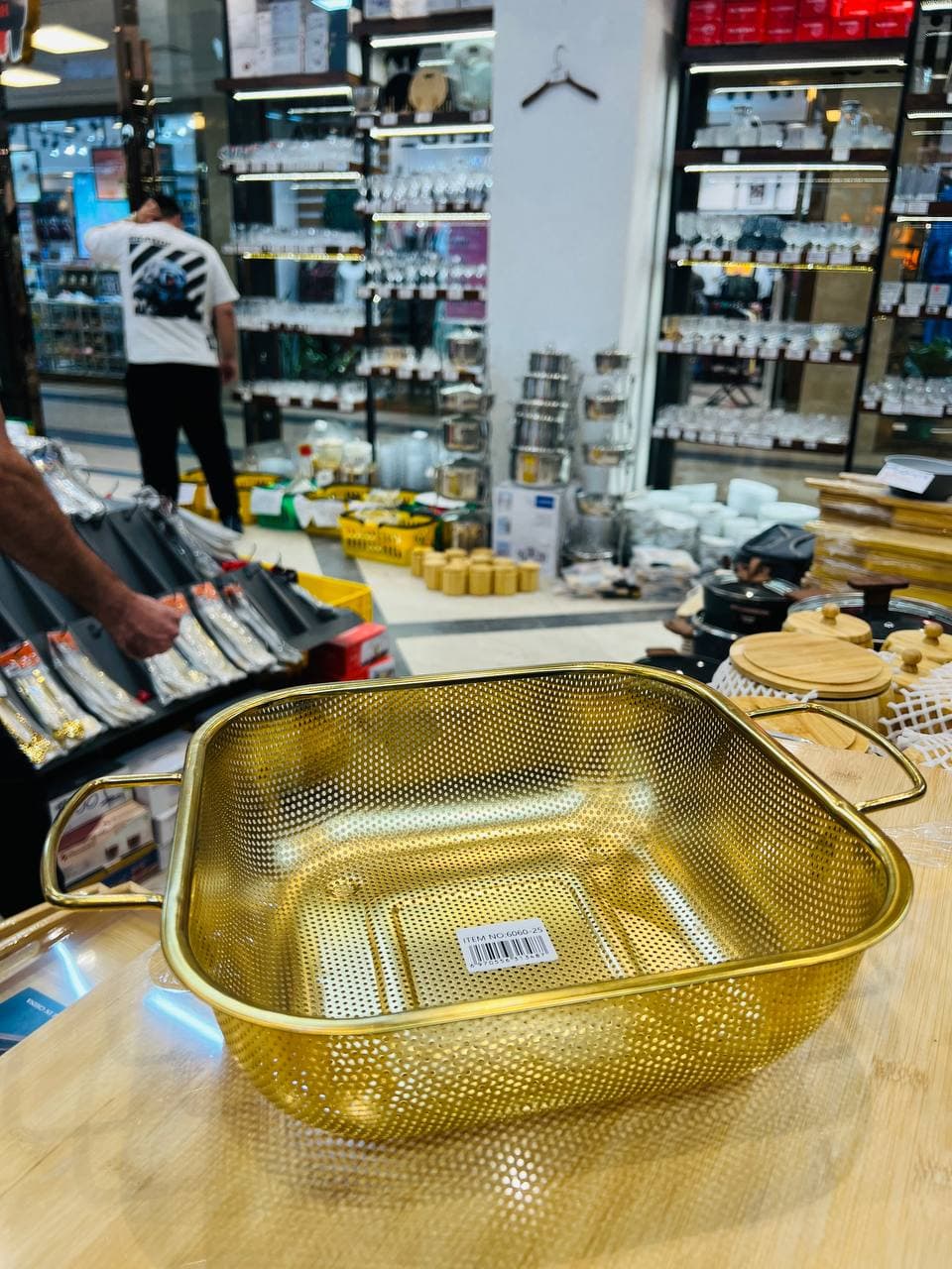 آبکش مربع طلایی رنگ ثابت 6060-25