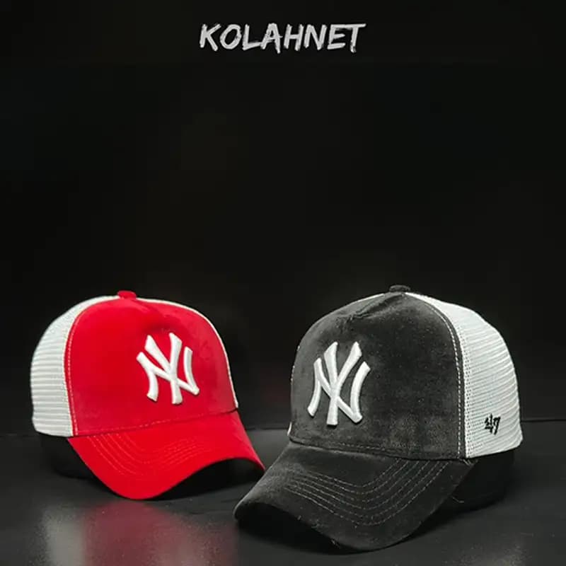 کلاه پشت تور مخمل NY کد 5656 — تصویر ۵