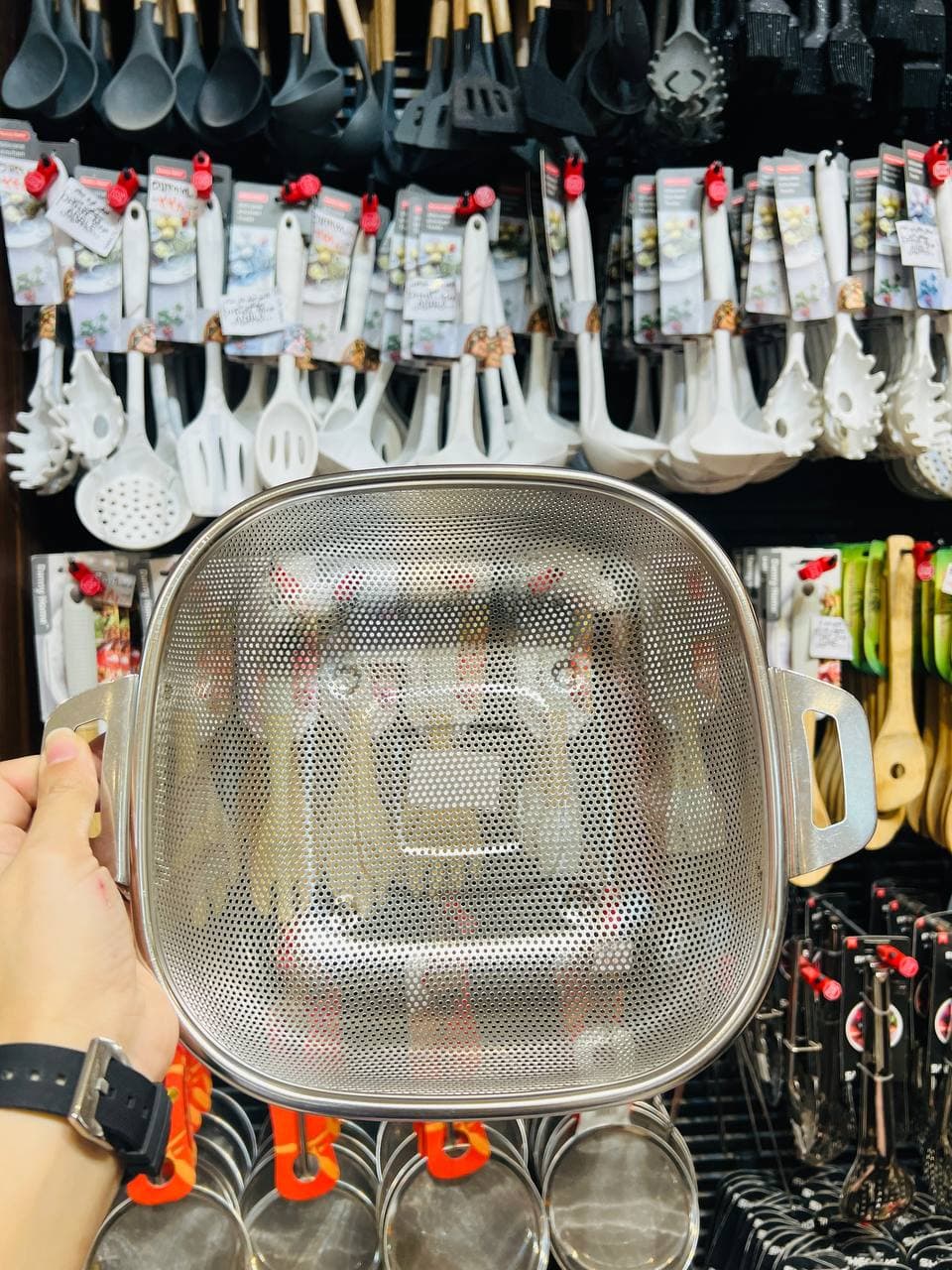 آبکش مربع استیل ضد زنگ وارداتی 5060-24 — تصویر ۲