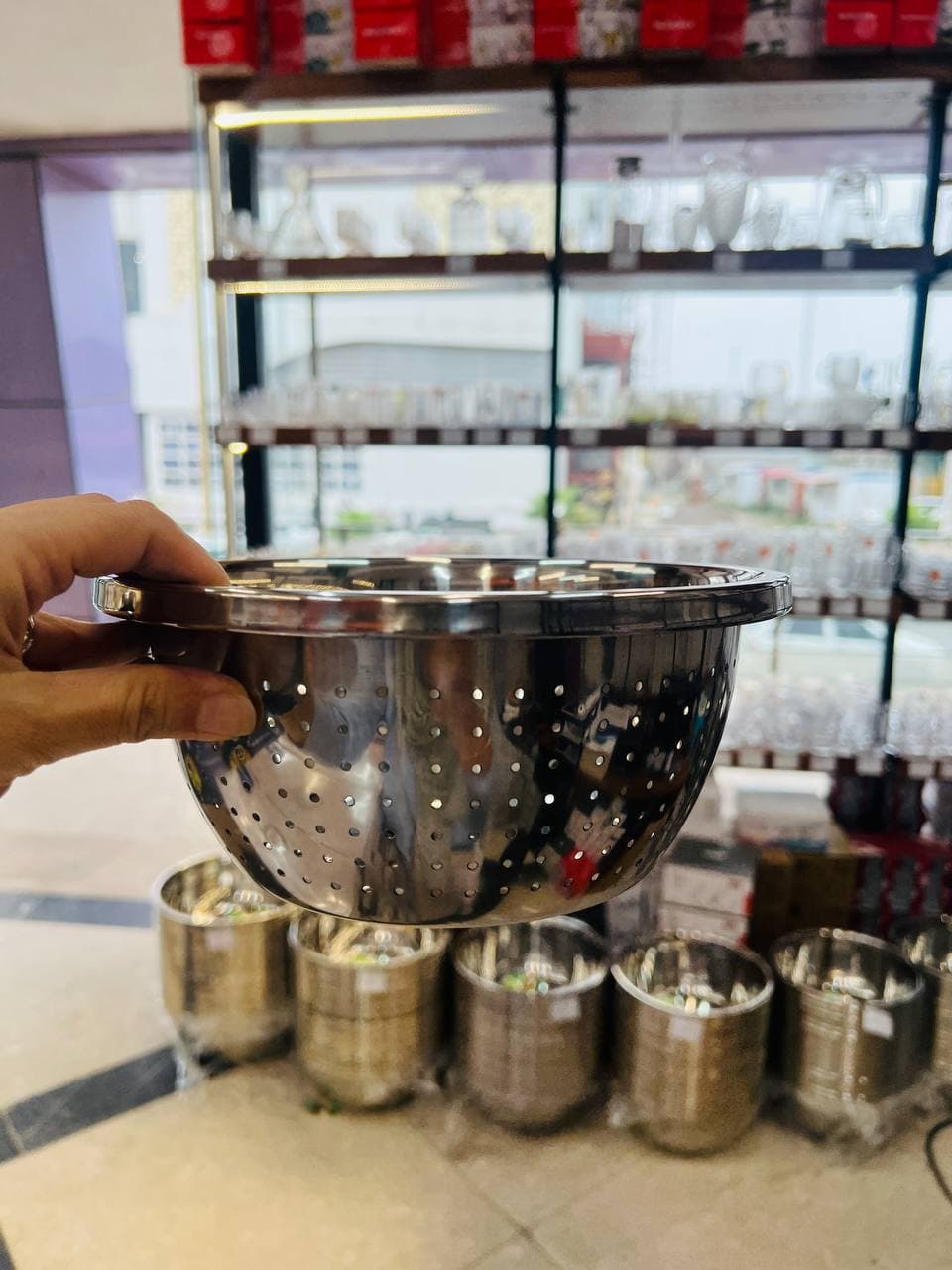 آبکش گرد استیل ضد زنگ وارداتی 5062-22 — تصویر ۶
