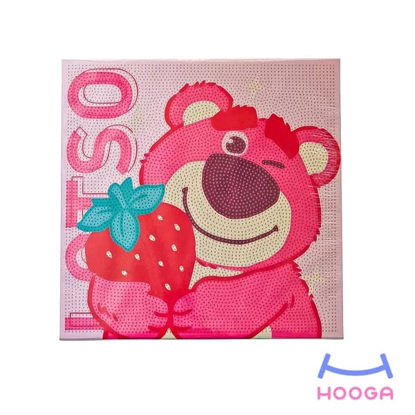 تابلو نقاشی الماسی 30×30 طرح خرس و توت فرنگی
