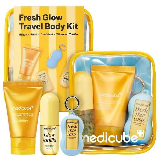 کیت مینی محصولات مراقبت بدن کوجیک اسید مدی کیوب Medicube Fresh Glow Travel Body Kit