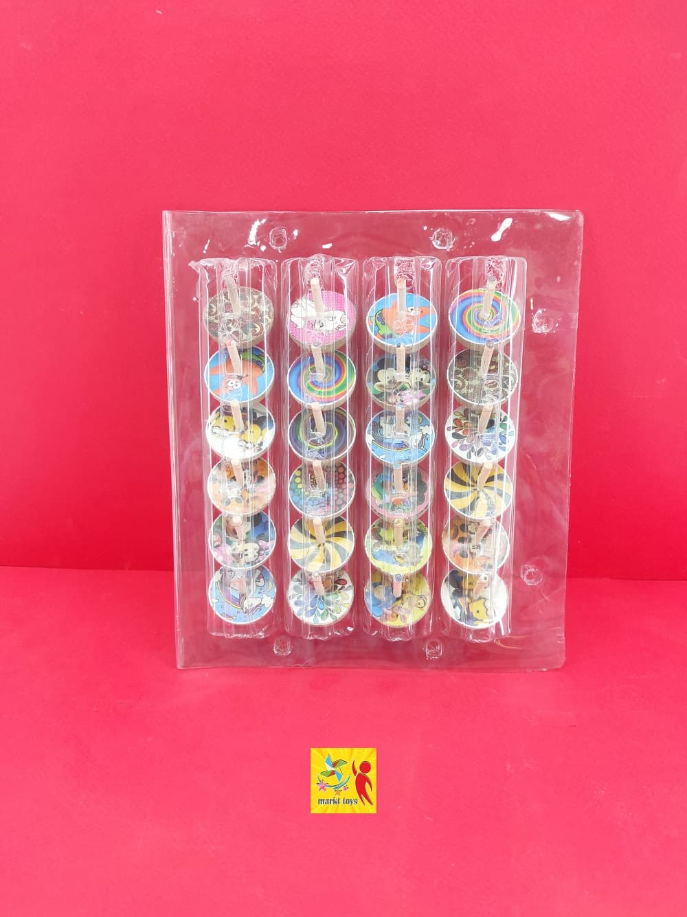 اسباب بازی فرفره چوبی طرح دار 3تایی — تصویر ۲