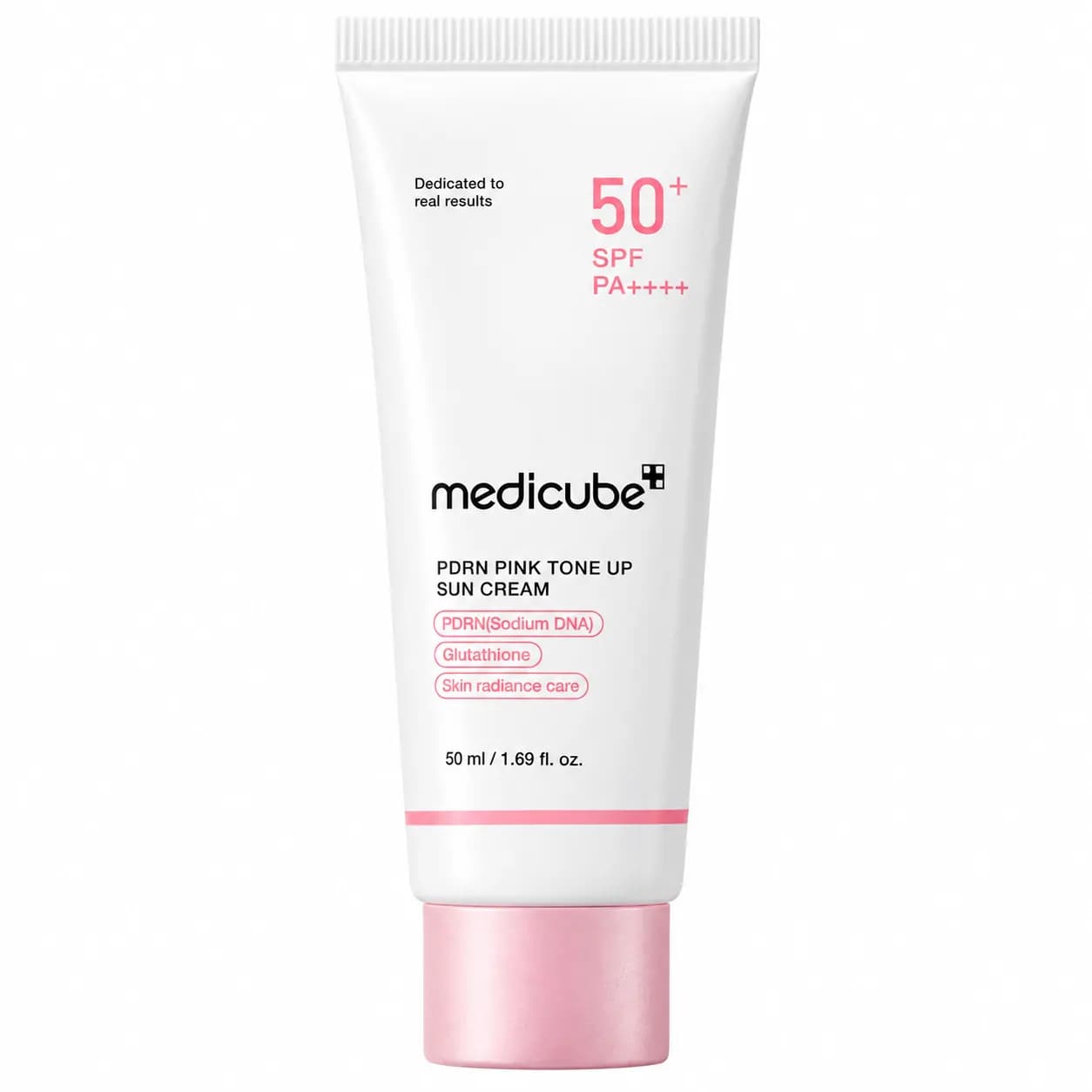 کرم ضدآفتاب صورتی PDRN تون آپ مدی کیوب پینک SPF50+ حجم 50 میل | Medicube PDRN Pink Tone Up Sun Cream