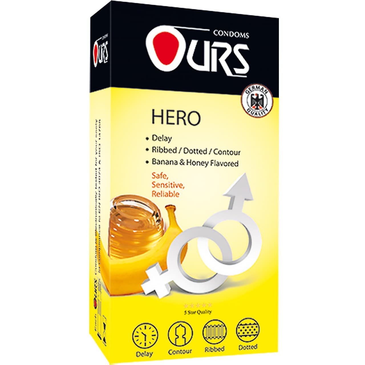 کاندوم اورز خاردار تاخیری مدل Hero بسته 12 عددی
