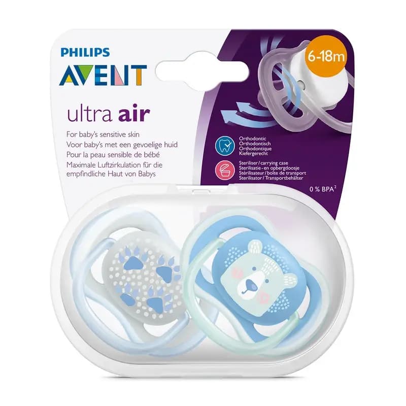 پستانک ارتودنسی اونت 6-18 ماه پسرانه UltraAir مدل scf 085/06