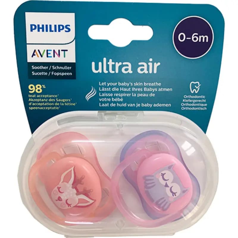 پستانک ارتودنسی اونت 0-6 ماه دخترانه UltraAir مدل scf 085/05