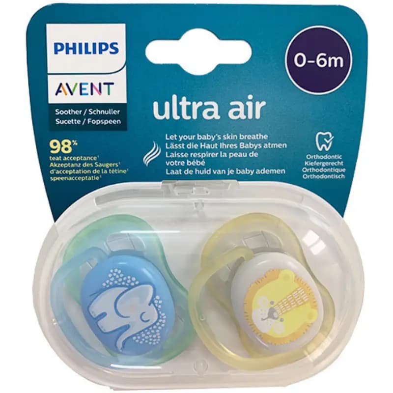 پستانک ارتودنسی اونت 0-6 ماه پسرانه UltraAir مدل scf 085/05