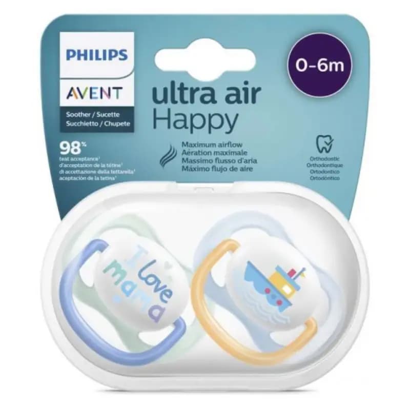 پستانک ارتودنسی اونت 0-6 ماه سری UltraAir مدل SCF080/01