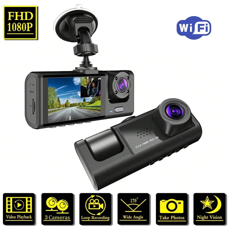 دوربین ثبت وقایع خودرو 3 دوربین مدل Smartor C60 Wi-Fi — تصویر ۳
