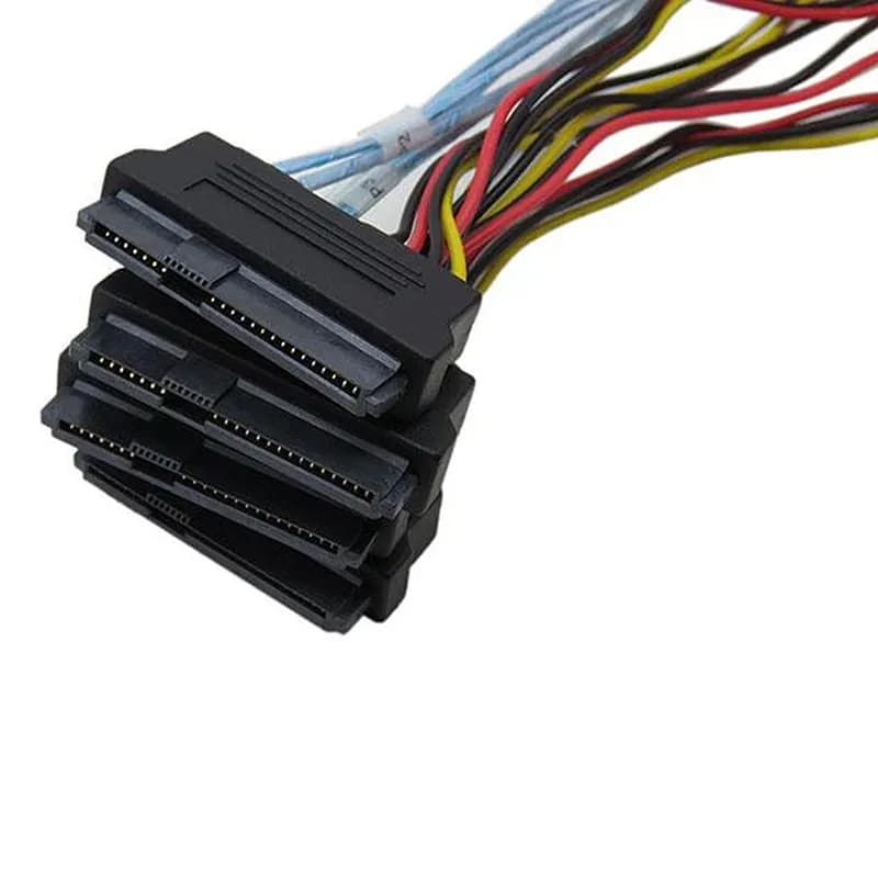 کابل تبدیل Mini SAS SFF-8087 به 4 پورت SFF8482 29Pin + برق 4 پین مدل SM91 — تصویر ۳