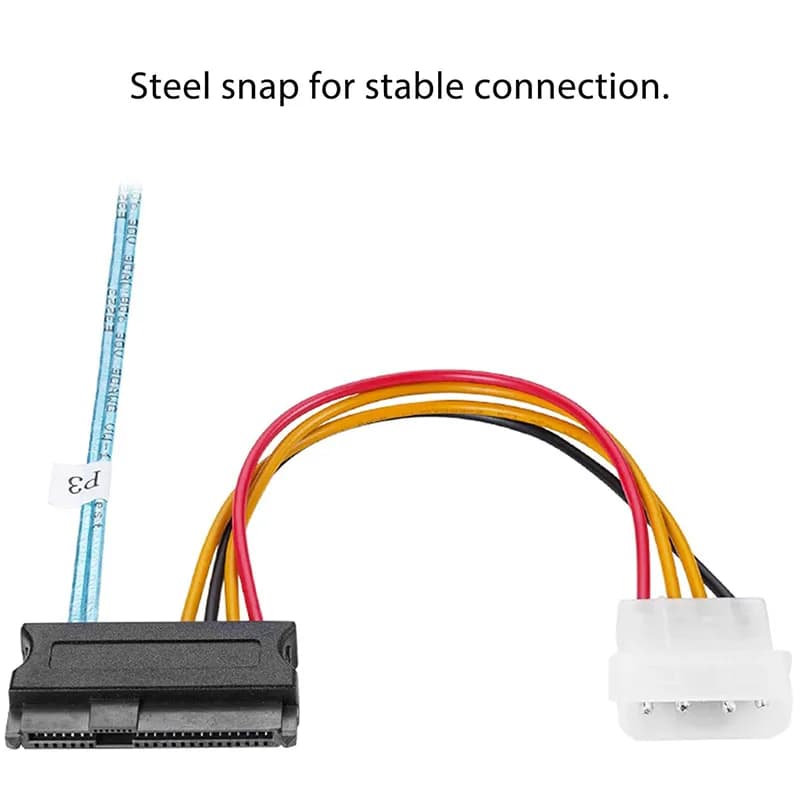 کابل تبدیل Mini SAS SFF-8087 به 4 پورت SFF8482 29Pin + برق 4 پین مدل SM91 — تصویر ۵