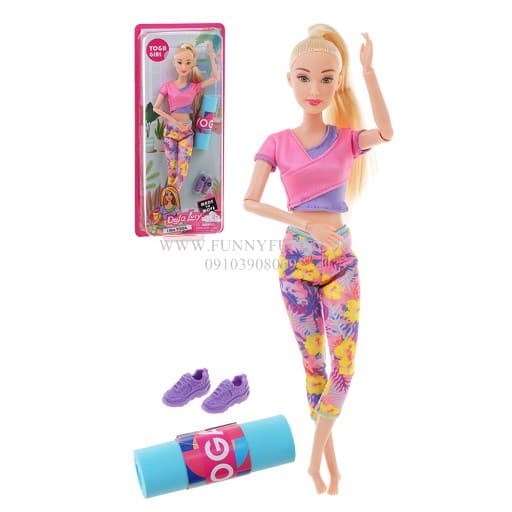 عروسک باربی دفا لوسی یوگا کار همراه با مت مدل 8489 Barbie Defa Lucy — تصویر ۴