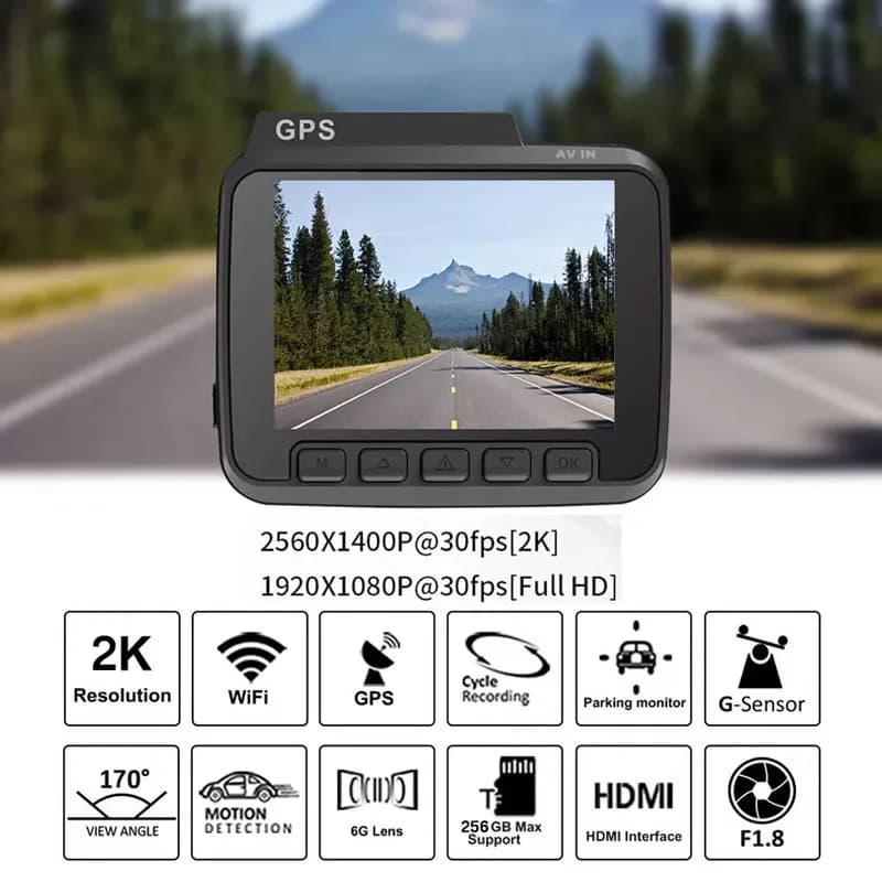 دوربین ثبت وقایع خودرو 2 دوربین مدل JD-2K WiFi — تصویر ۷