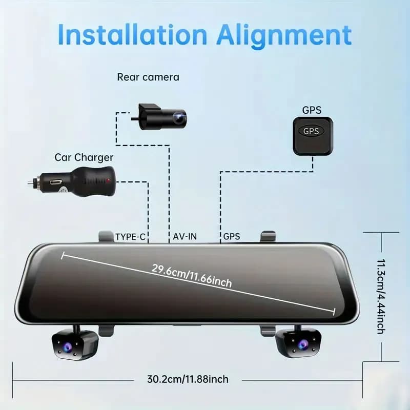 دوربین آینه ای ثبت وقایع خودرو 4 دوربین مدل A322 GPS WiFi — تصویر ۷