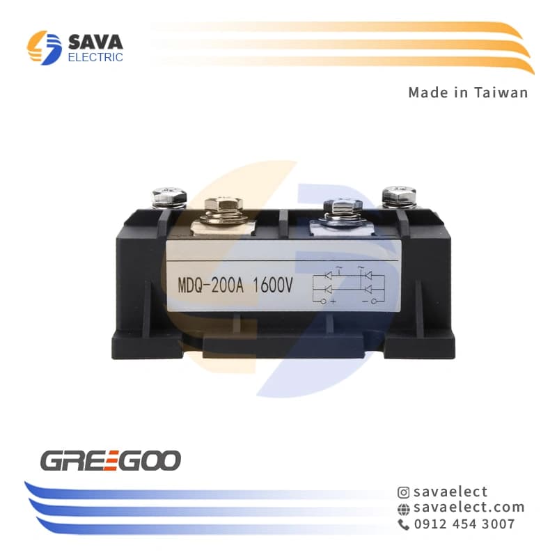 پل دیود تک فاز MDQ-200-16F گریگو تایوان — تصویر ۷