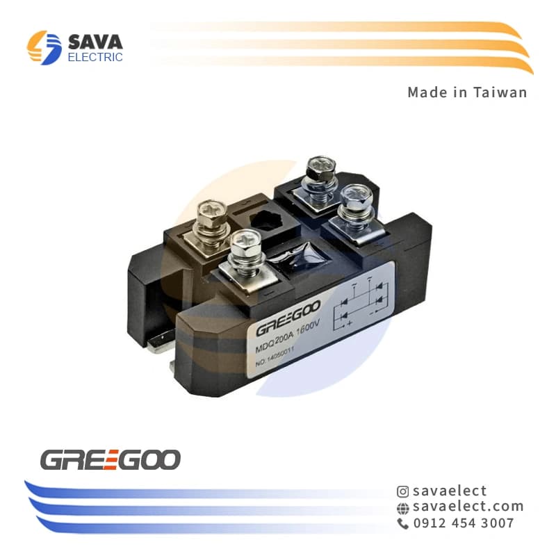 پل دیود تک فاز MDQ-200-16F گریگو تایوان