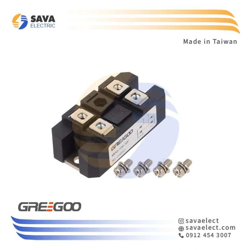 پل دیود تک فاز MDQ-200-16F گریگو تایوان — تصویر ۹