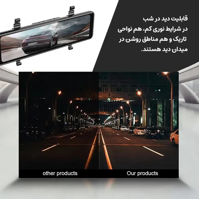 دوربین ثبت وقایع خودرو آینه ای 2 دوربین مدل RoadLens H30D-4K — تصویر ۵