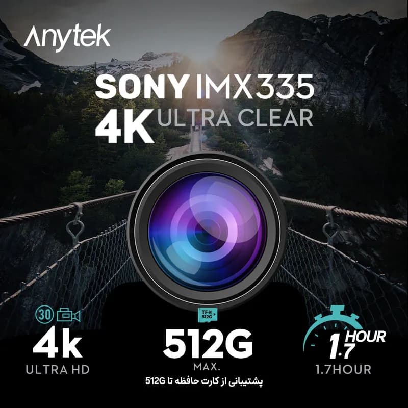 کلاه کاسکت ایمنی دوربین دار انی تک مدل Anytek RAW1PRO/4K — تصویر ۵