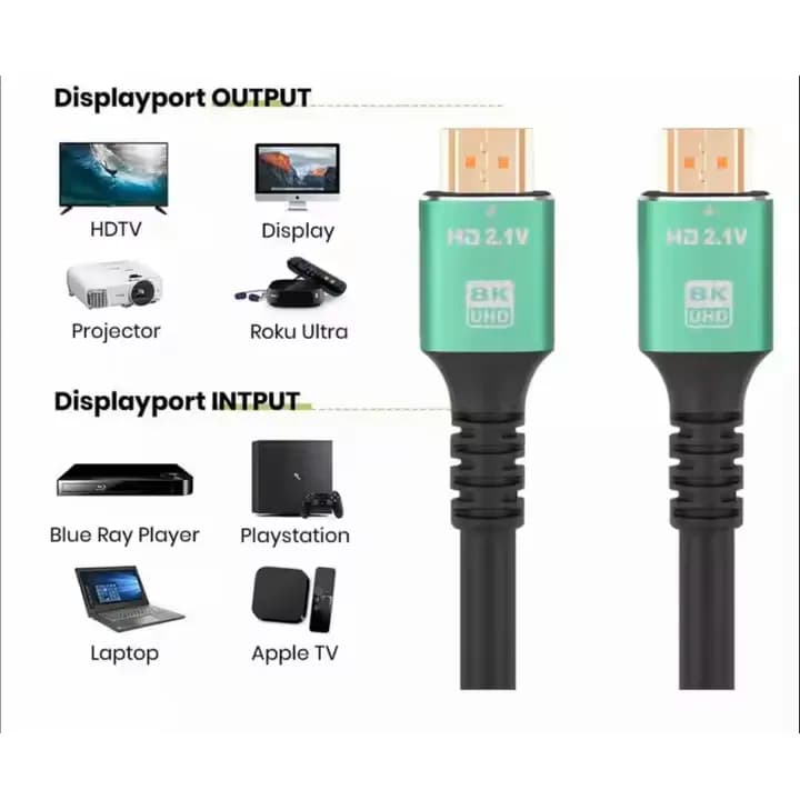 کابل HDMI مدل HD2.1V PREMIUM 8K به طول 1.5 متر — تصویر ۸