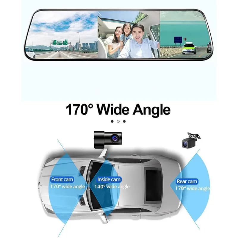 دوربین ثبت وقایع خودرو آینه‌ای 3 دوربین مدل RoadLens WS8 — تصویر ۵
