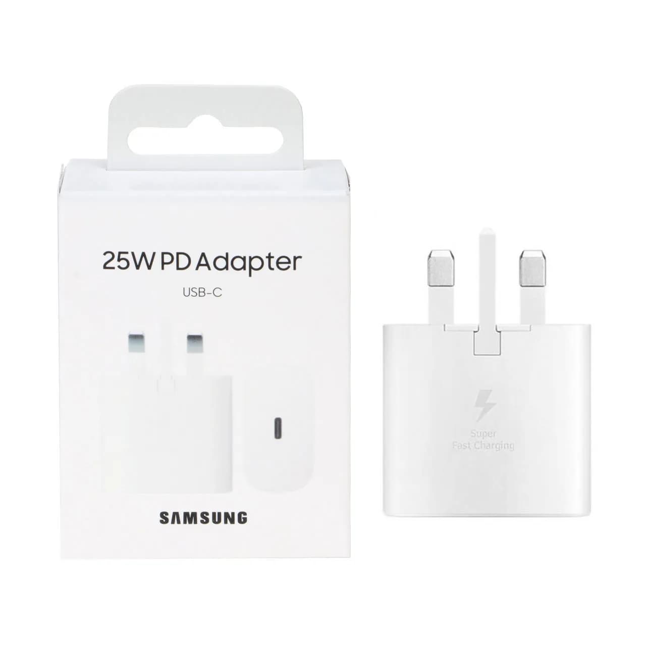 شارژر دیواری سامسونگ سه پین 25W اورجینال سفید – ویتنام