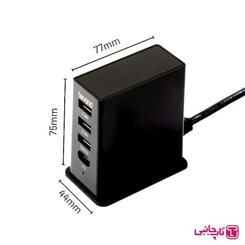 هاب شارژر USB و USB-C بیاند مدل BA-601 BEYOND — تصویر ۳