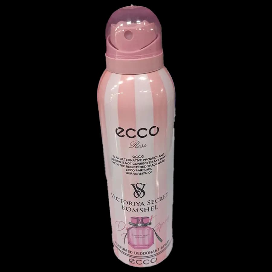 اسپری خوشبوکننده بدن زنانه اکو (Ecco) رایحه بر اساس عطر فوقالعاده محبوب Bombshell از برند (Victoria’s Secret) 200 میل