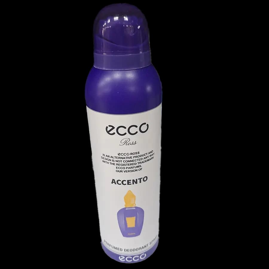 اسپری خوشبوکننده بدن مردانه و زنانه اکو (Ecco) رایحه بر اساس عطر بسیار لوکس و معروف Accento از برند (Xerjoff) 200 میل
