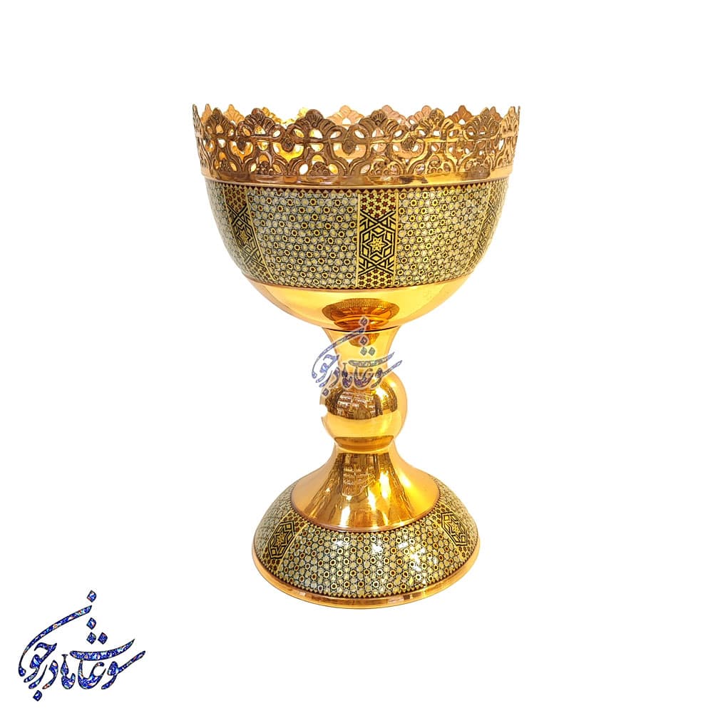 آجیل خوری مس و خاتم سایز 30 — تصویر ۳