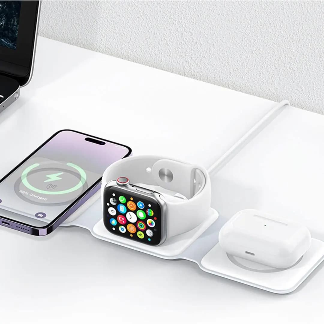 شارژر وایرلس (مگنتی)سه کاره رسی | Recci Wireless Charger RCW-27