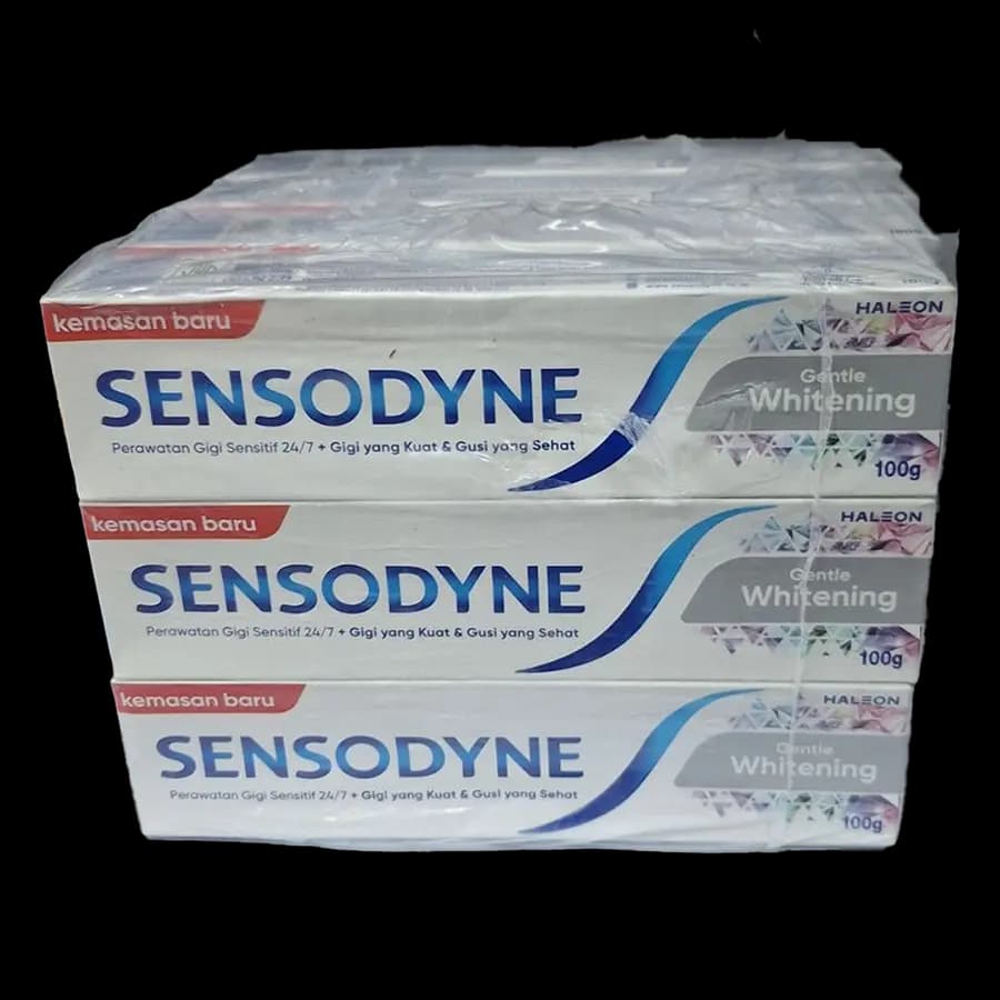 خمیر دندان سنسوداین مخصوص دندان‌های حساس مدل سفیدکننده ملایم (Gentle Whitening) وزن ۱۰۰ میل – عمده بسته 12 عددی