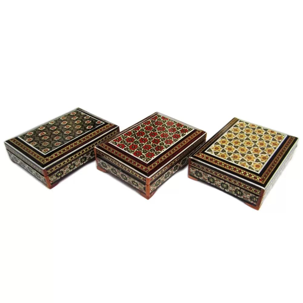 جعبه خاتم کاری (جاپاسوری یا جاکارتی) مدل درب جدا — تصویر ۴